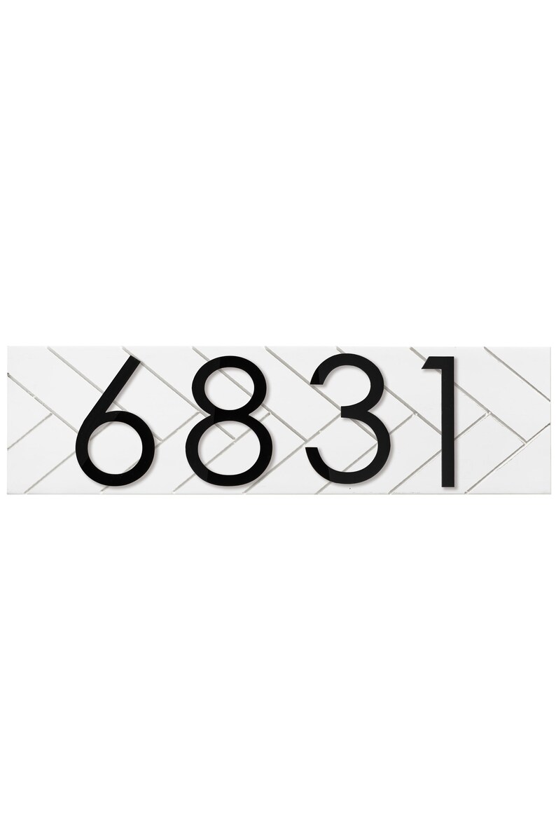 House Number Sign Address Plaque Vertical House Numbers Etsy