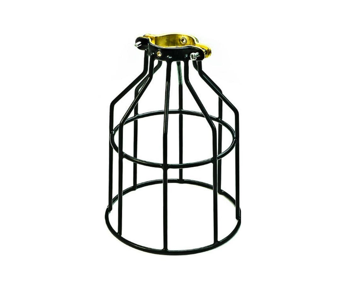 Industrial Metal Lamp Cage Guard – Adjustable Socket Collar – Rustic ...