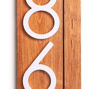 Laurel vertical address sign for house, modern address plaque, house numbers for outside, large address numbers, personalized address sign image 4