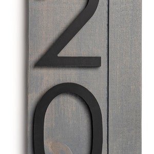 Laurel Vertical Address Sign for House, Modern Address Plaque, House Numbers for Outside, Large Address Numbers, Personalized ddress Classic Gray / BLACK