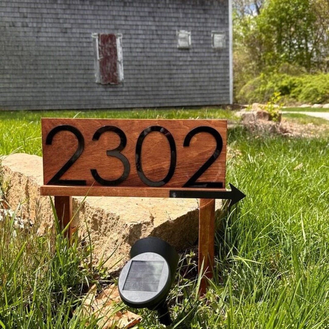 Washburn Modern Address Sign With Arrow Design Personalized Farmhouse