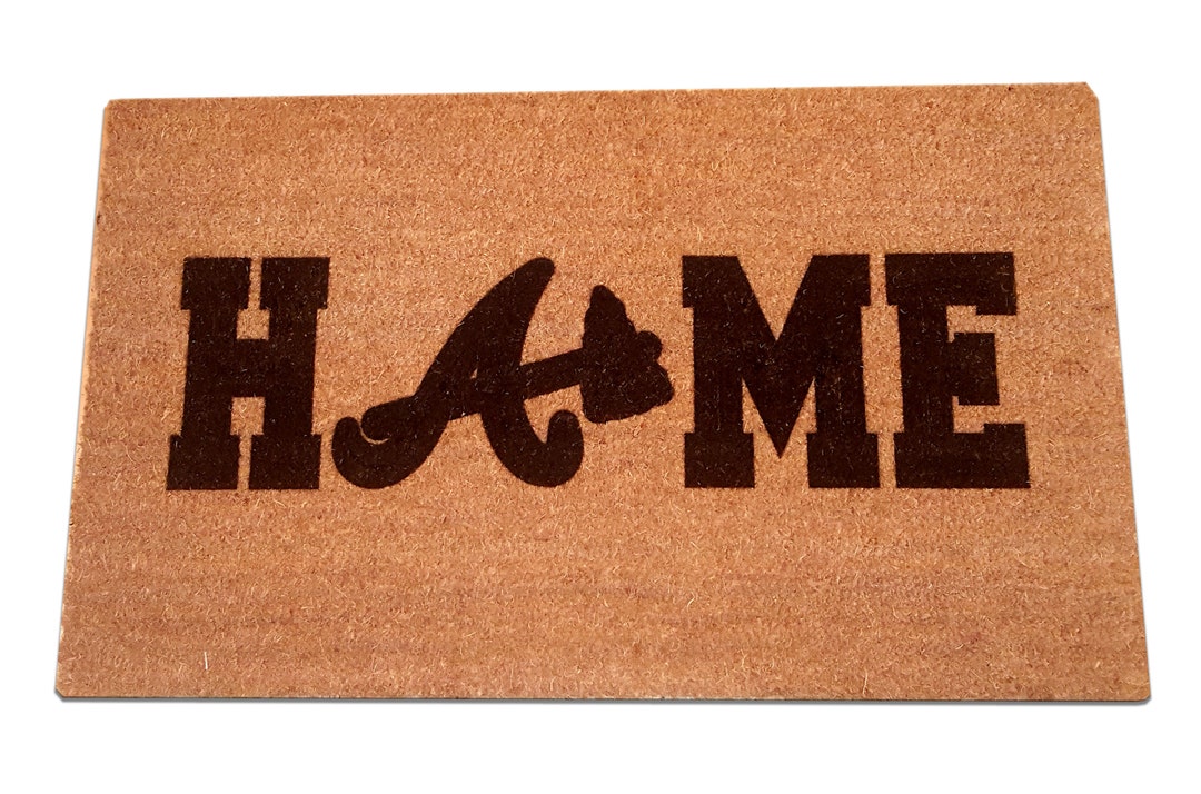 Atlanta Braves Laser Engraved Home Door Mat - Coir, coconut hair, 30 x 18 doormat, welcome, baseball