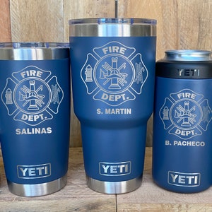 Firefighter, YETI, Personalized 20 Oz YETI, Custom Stainless Steel YETI,  Custom Logo Yeti, Firefighter Wife, Proud, Firefighter Logo, 