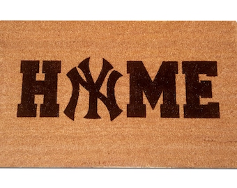 New York Yankees Laser Engraved Home Door Mat - Coir, coconut hair, 30&quot; x 18&quot; doormat, welcome, baseball