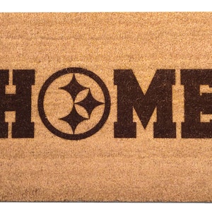 Pittsburgh Steelers Laser Engraved Home Door Mat - Coir, coconut hair, 30" x 18" doormat, welcome, Football fan gift