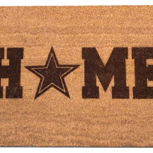 Dallas Cowboys  Laser Engraved Home Door Mat - Coir, coconut hair, 30&quot; x 18&quot; doormat, welcome, Football, Texas, Star