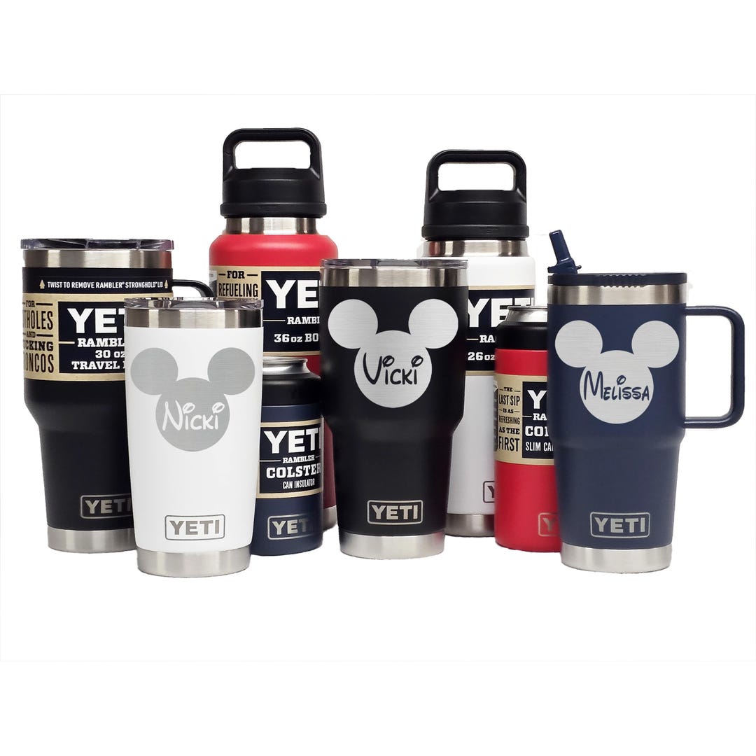 Personalized MICKEY MOUSE YETI- Laser Engraved Tumblers, Mugs With