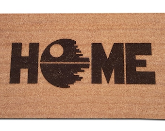 Death Star Home Laser Engraved Welcome Door Mat - Coir, coconut hair, 30&quot; x 18&quot; doormat