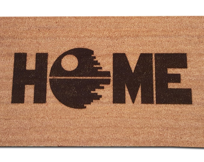 Death Star Home Laser Engraved Welcome Door Mat - Coir, coconut hair, 30" x 18" doormat