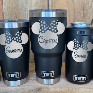 YETI Personalized MINNIE MOUSE Laser Engraved Tumblers, Straw Mugs with Handles, Can Colsters, and Bottles multiple colors available image 3