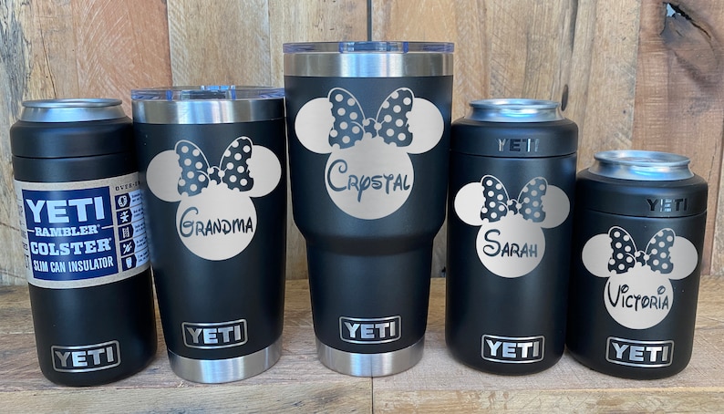 YETI Personalized MINNIE MOUSE Laser Engraved Tumblers, Straw Mugs with Handles, Can Colsters, and Bottles multiple colors available image 3