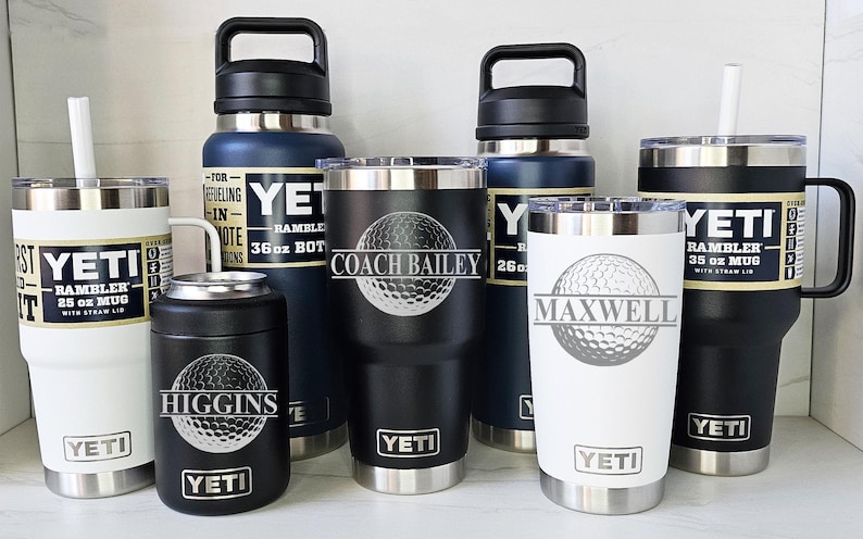 YETI Personalized GOLF, golfing, GOLFER, Dad Gift. Laser Engraved Tumblers, Mugs with Handles, Can Colsters and Bottles. Select Color image 3