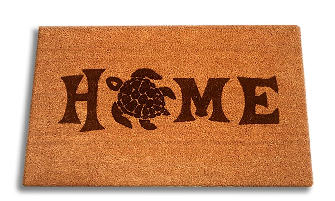 Sea Turtle Home Laser Engraved Home Door Mat Coir, Coconut Hair, 30 X 18 Doormat, Etsy