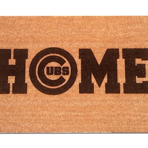 Chicago Cubs Laser Engraved Home Door Mat - Coir, coconut hair, 30" x 18" doormat, welcome, baseball