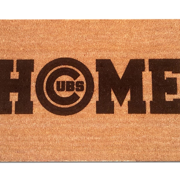 Chicago Cubs Laser Engraved Home Door Mat - Coir, coconut hair, 30" x 18" doormat, welcome, baseball