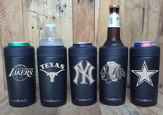 Frost Buddy 2.0 Can Cooler Fits ALL 12 and 16 Oz. Cans and Bottles,  Personalized, Laser Engraved, Select Your Team or School Logo -  Israel