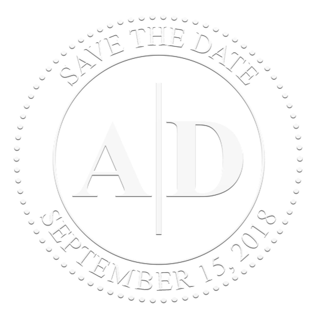 Custom Embossing Seal, Personalized Save the Date Wedding Embosser, 1.625 Inch Round Embosser