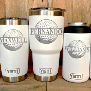 YETI ステンレススチールタンブラー レーザー刻印入り 20 または 30 オンス とコルスター - パーソナライズされたゴルフ、ゴルフ、お父さんへのギフト、複数の色をご用意