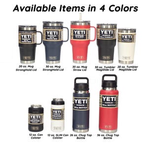 YETI Personalized HOCKEY Player, Coach Gift - Laser Engraved Tumblers, Mugs with Handles, Can Colsters and Bottles, select colors image 2