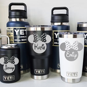 YETI Personalized MINNIE MOUSE Laser Engraved Tumblers, Straw Mugs with Handles, Can Colsters, and Bottles multiple colors available image 1