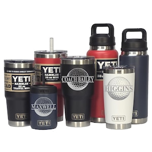 YETI Personalized GOLF, golfing, GOLFER, Dad Gift. Laser Engraved Tumblers, Mugs with Handles, Can Colsters and Bottles. Select Color