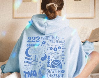 Bluza z kapturem z numerem anioła 222 Bluza z kapturem z numerem anioła 222 Bluza z kapturem z numerem anioła 222 Bluza z kapturem duchowa z numerem anioła 222