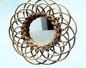 60s daisy rattan mirror