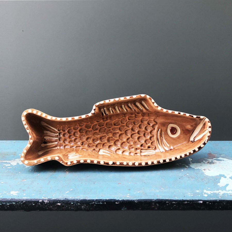 Moule ou Terrine à Poisson Poterie Vernissée