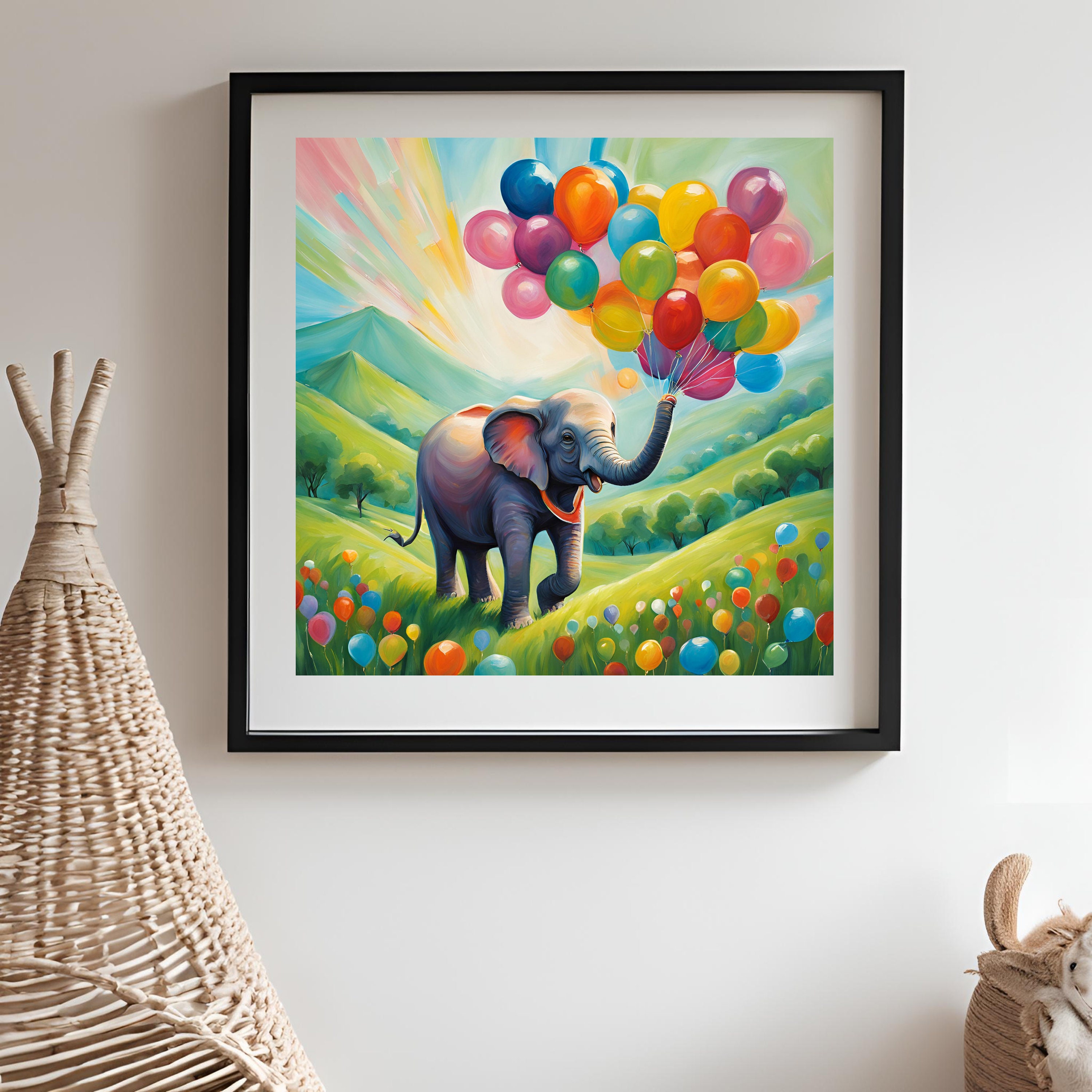 象と風船 風船象(balloon elephant) | yah 絵画