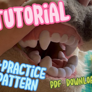 Fursuit Plüschkiefer-Set, Zähne mit Zahnfleisch Lern- und Übungsmuster **PDF**