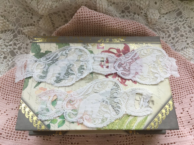 2x Ivory Embroidered Applique Floral Design Wedding Craft Sewing Haberdashery