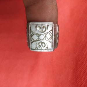 Moroccan Jewelry,  old silver Souss Berber unisex signet style rings, size USA 9