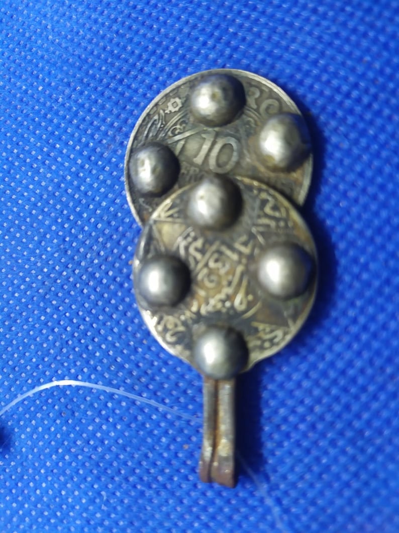 old Berber Moroccan spanish silver coins pendants, Moroccan jewelry