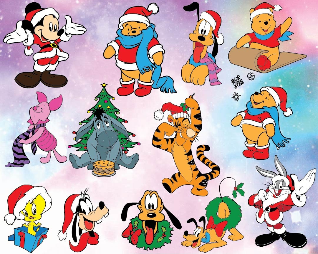 Download Christmas Disney Characters Cutting Files and ClipArt svg ...