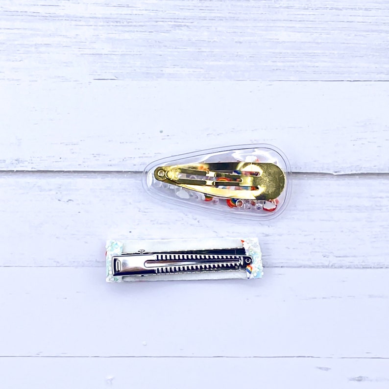 Rainbow and Sky Glitter Shaker Snap Clip Set
