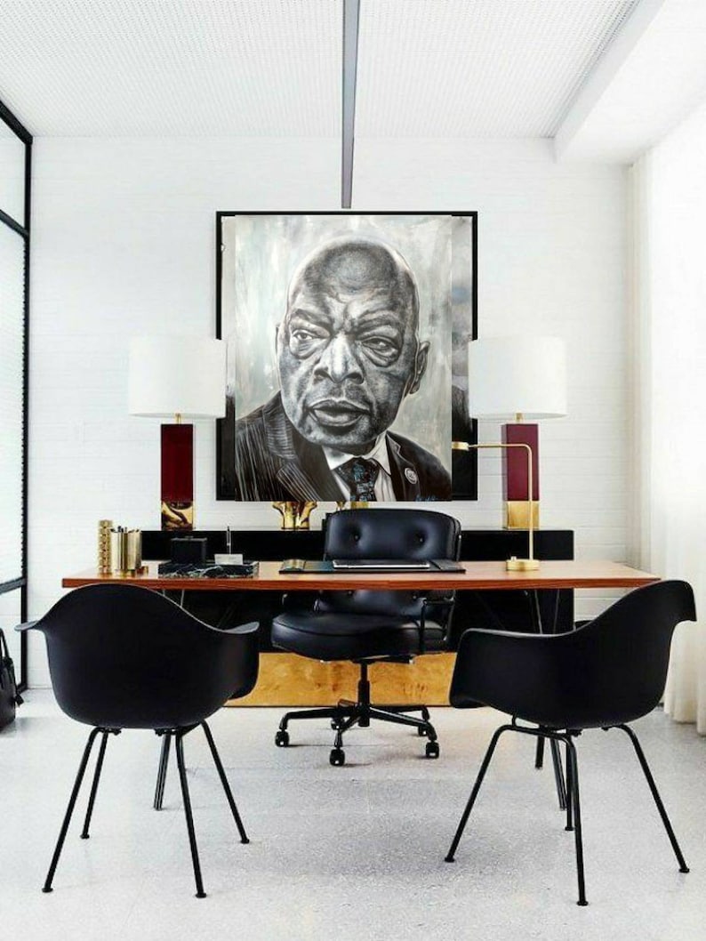 John Lewis Acrylic Portrait John Lewis Big Art American Etsy