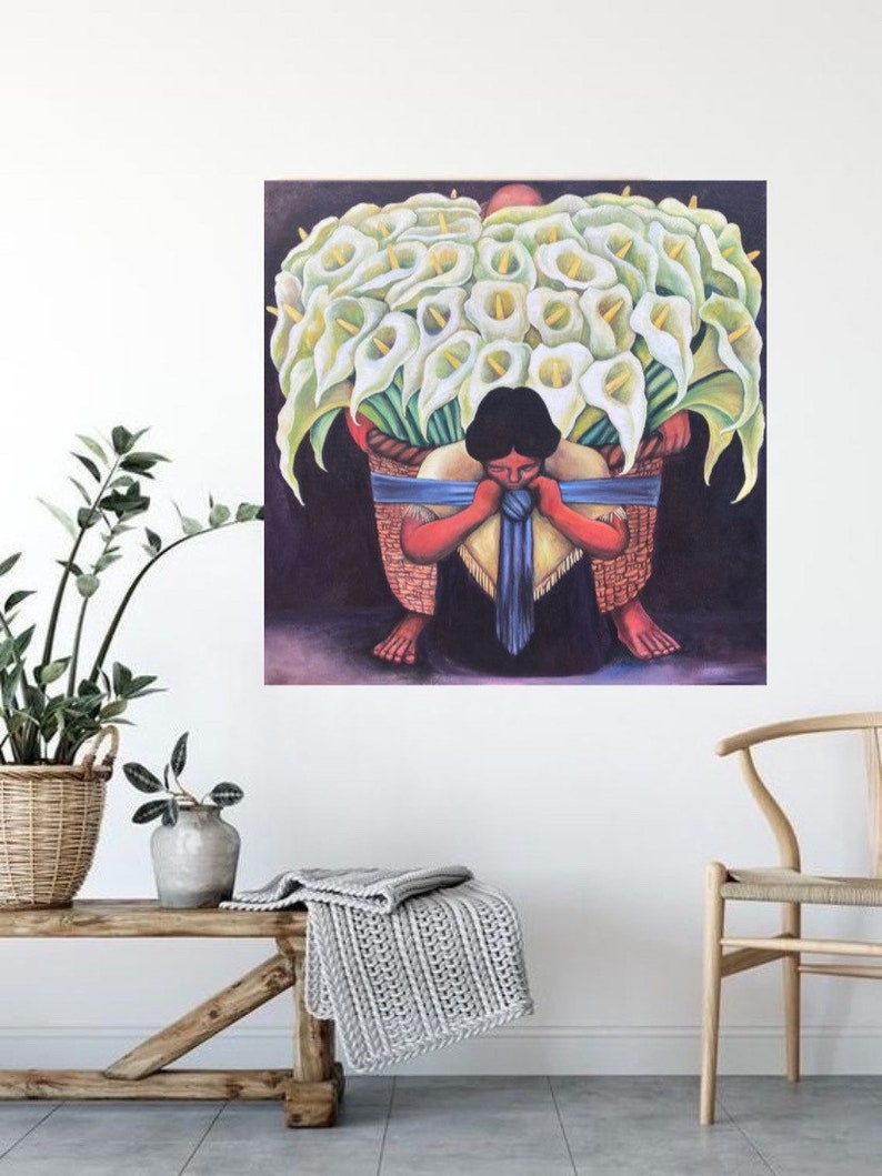 Flower Vendor Vendedora De Flores by Diego Rivera Handmade Etsy