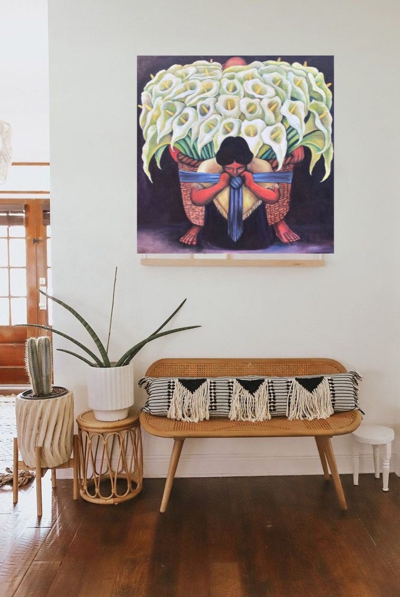 Flower Vendor Vendedora De Flores by Diego Rivera Handmade Etsy