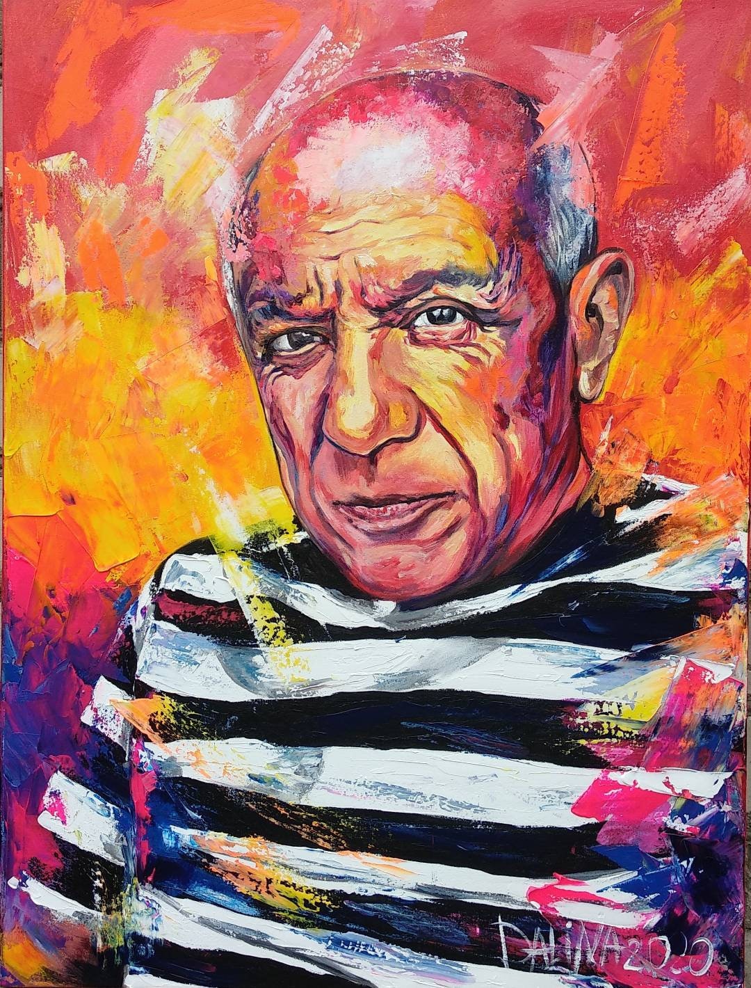 Pablo Picasso アクリル・ガッシュ作品 Buy Handmade Pablo Picasso Acrylic Portrait Painting, Modern Pop