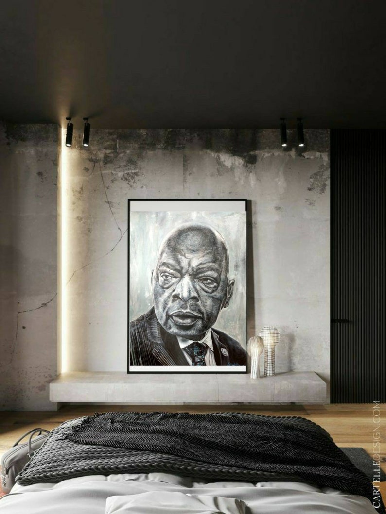 John Lewis Acrylic Portrait John Lewis Big Art American Etsy