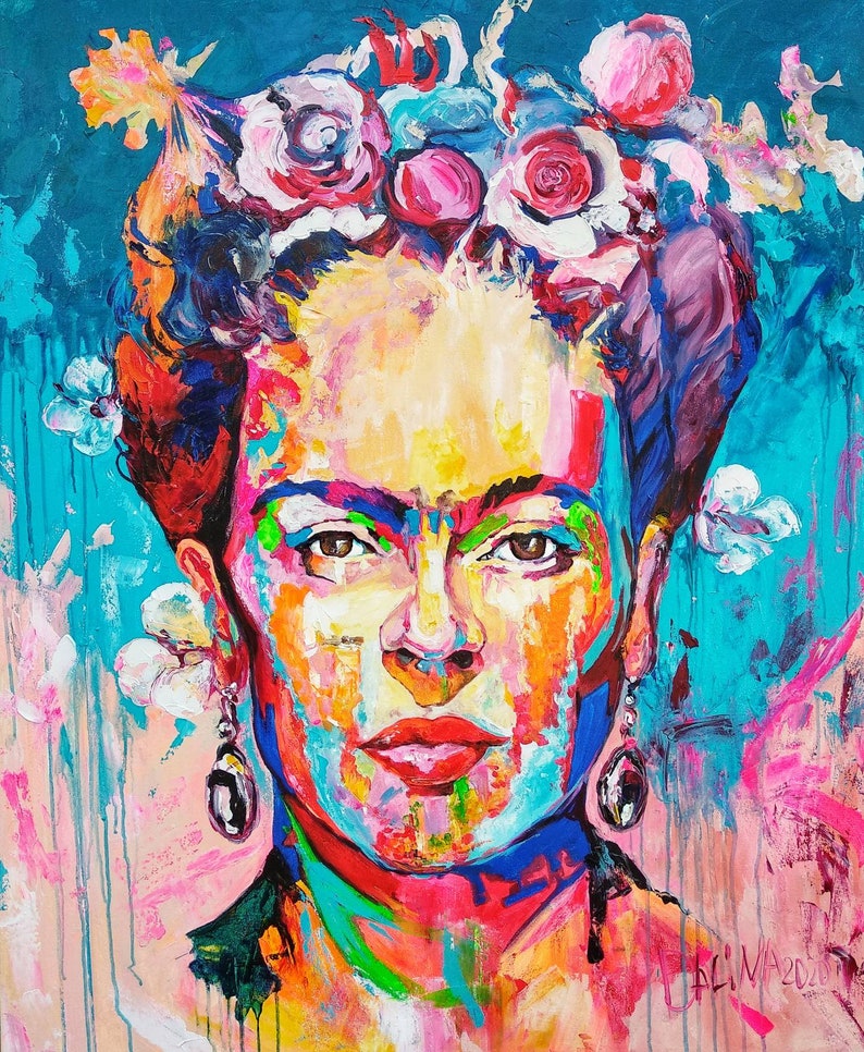 Frida Kahlo portrait Frida acrylic painting Frida Kahlo big | Etsy