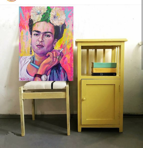Frida Kahlo pintura acrílica Pop art acrílico Frida retrato
