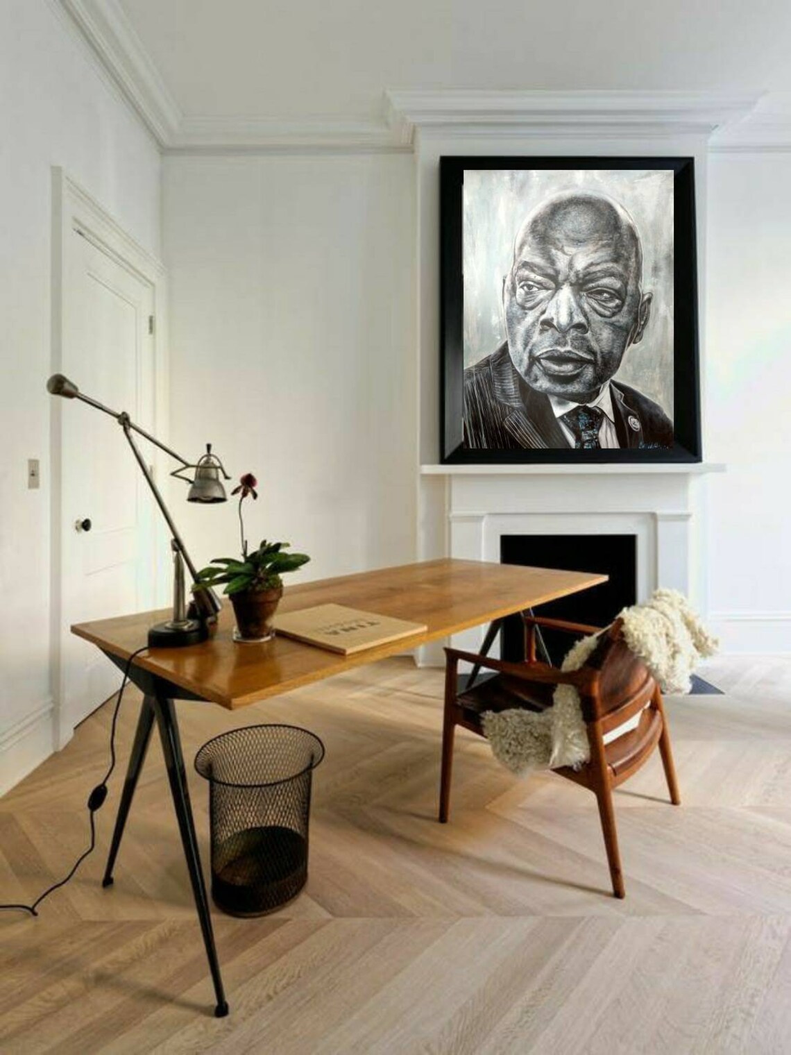 John Lewis acrylic portrait John Lewis big art American Etsy