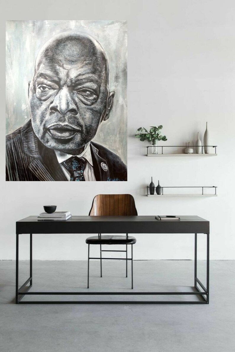 John Lewis Acrylic Portrait John Lewis Big Art American Etsy