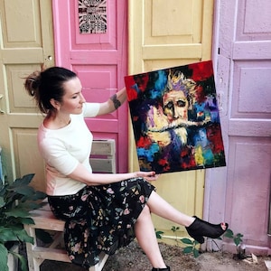 Don Quixote Oil Painting, Palette Knife Art, Modern Portrait (50x60cm)