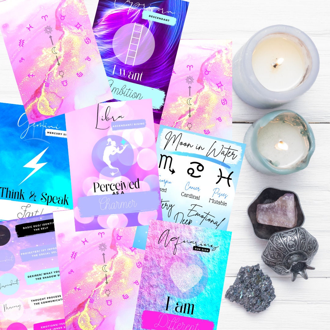 Astrology Oracle Card Deck Astrology Decks Astrology Tarot Etsy