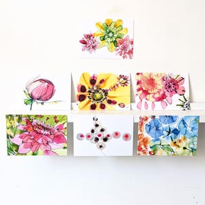 Lot de 7 cartes postales dessinées à l'encre de chine - Blumeninsel 2