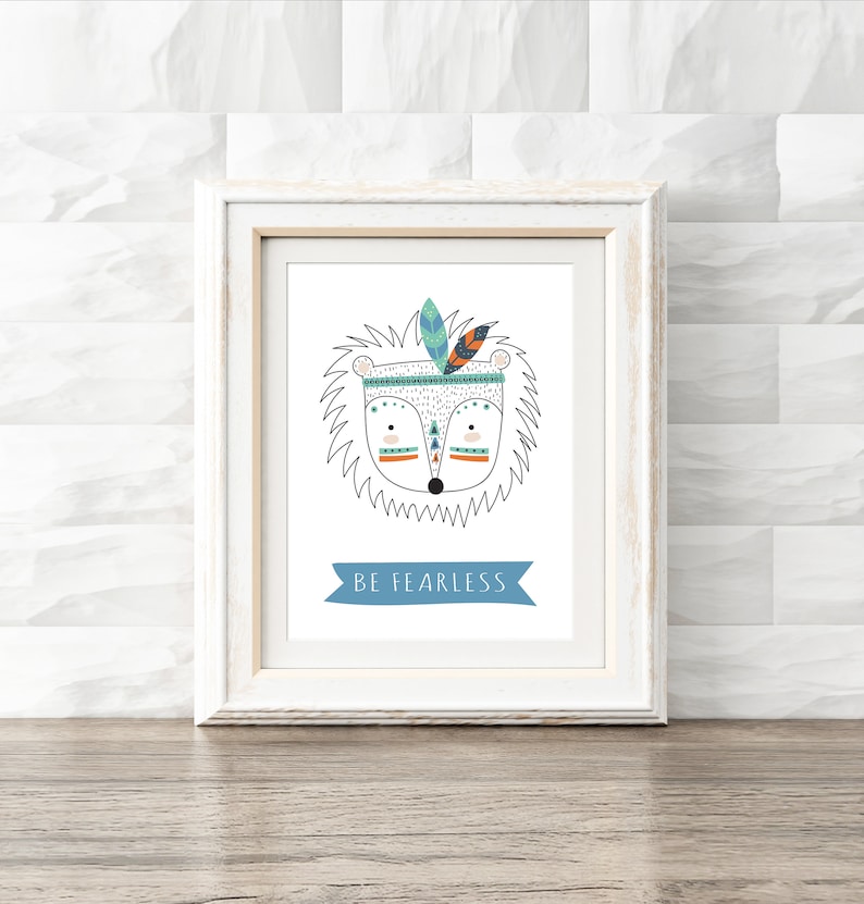 Tribal Animal Printables Nursery Decor Set 3 Piece Wall Art - Etsy