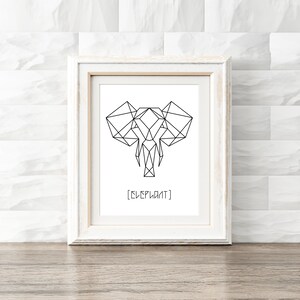 Three Piece Set, Printable Wall Art, Geometric Animal DIY Prints image 7