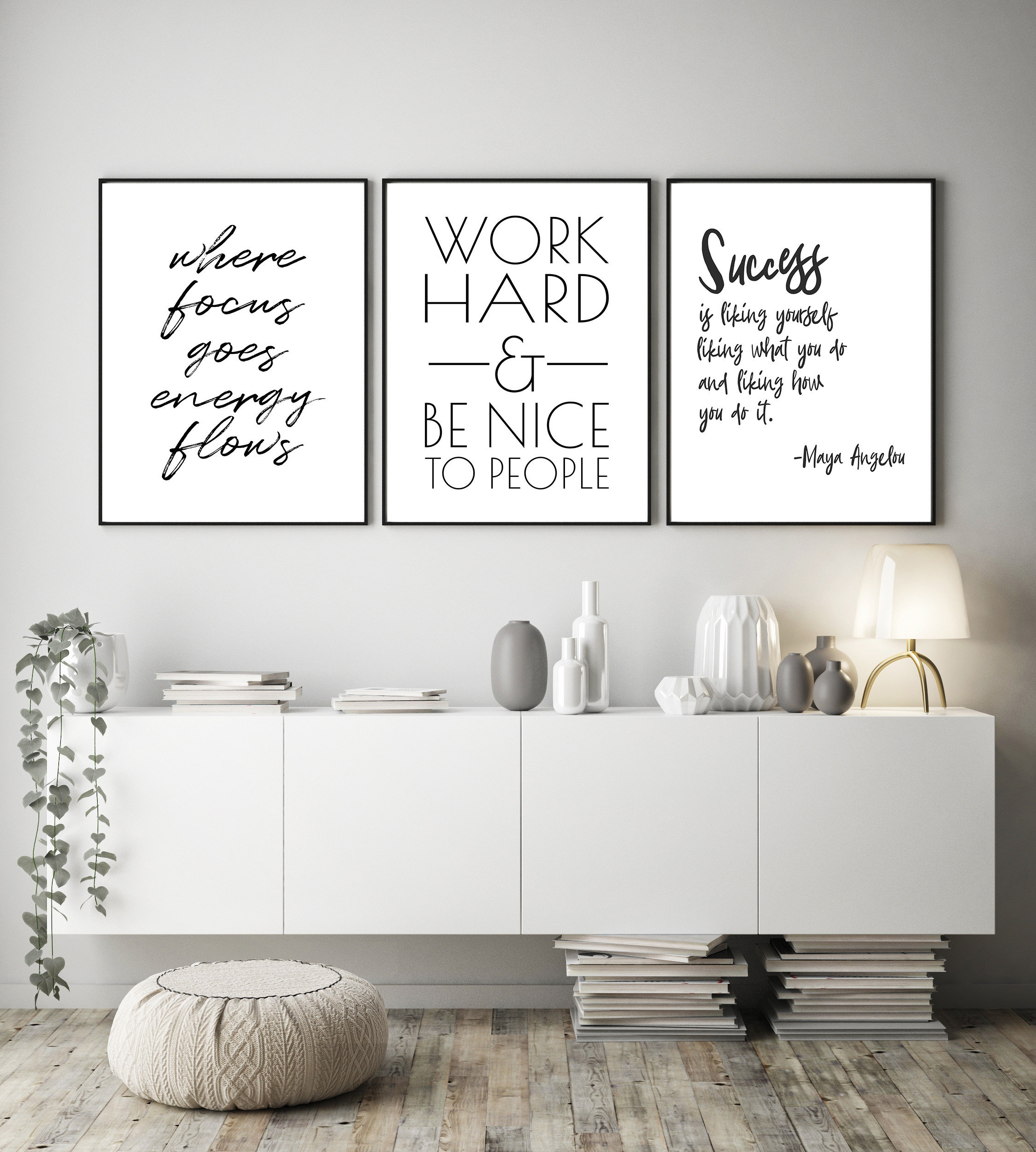Motivational Printables, Instant Office Wall Art, Set of 3 Files, Maya